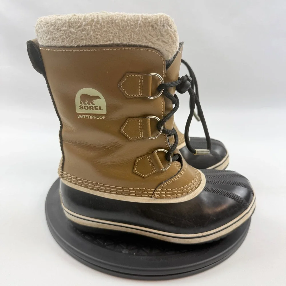 Sorel Kids Yoot Pac Nylon Waterproof Winter Boots Elk Black NY1880-259 Size 3